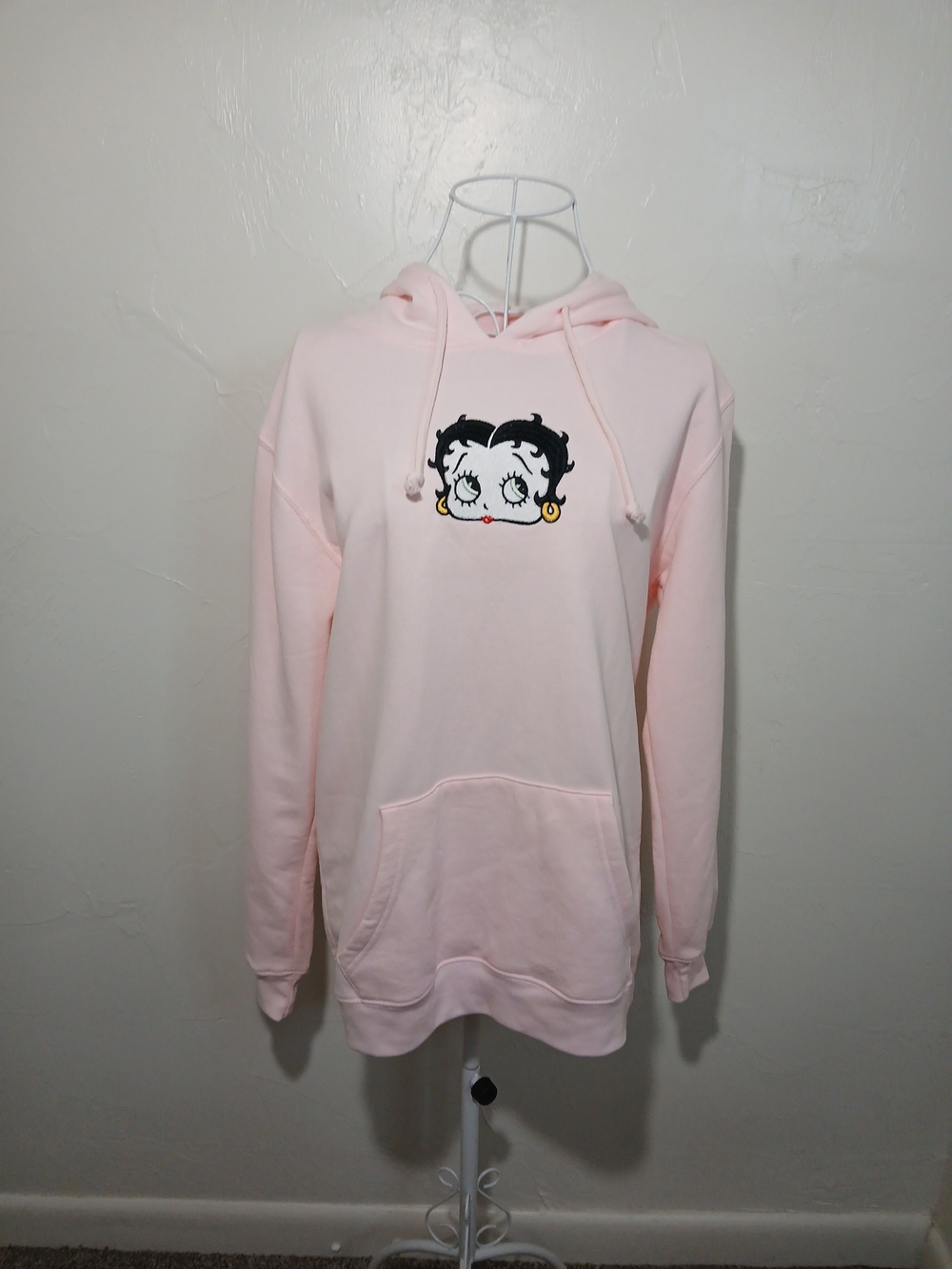 Fleischer Studios Women's Pink Betty Boop Graphic Pullover Hoodie S(4-6)